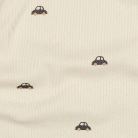 Verhees Textiles - Rib Jersey Organic - Cars - Natural
