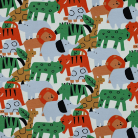 Verhees  French Terry  - Safari Animals