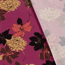 Viscose  - Flower   - Fuchsia