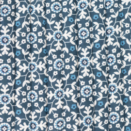 Stepped - Quilted - Ethnical Flowers   - Double Sided -  Blue