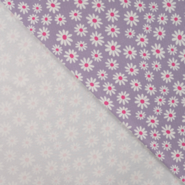 Qjutie - Ribprint   - Daisy  - Lavender