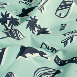 Swimpants Fabric  - Recycled  - Quick Dry  - Surfing  - Acqua Green