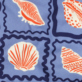 Verhees Textiles - Canvas - Shells - Blue Orange