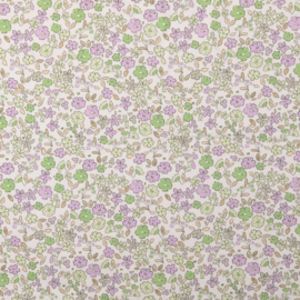 French Terry  - Small Flowers - Lilac Green