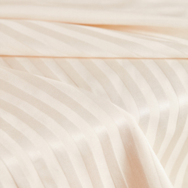 Atelier Brunette - Viscose Katoen met Satijn Effect - Streep - Off White