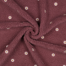 Verhees Textiles - Teddy - flower embroidery - Mauve