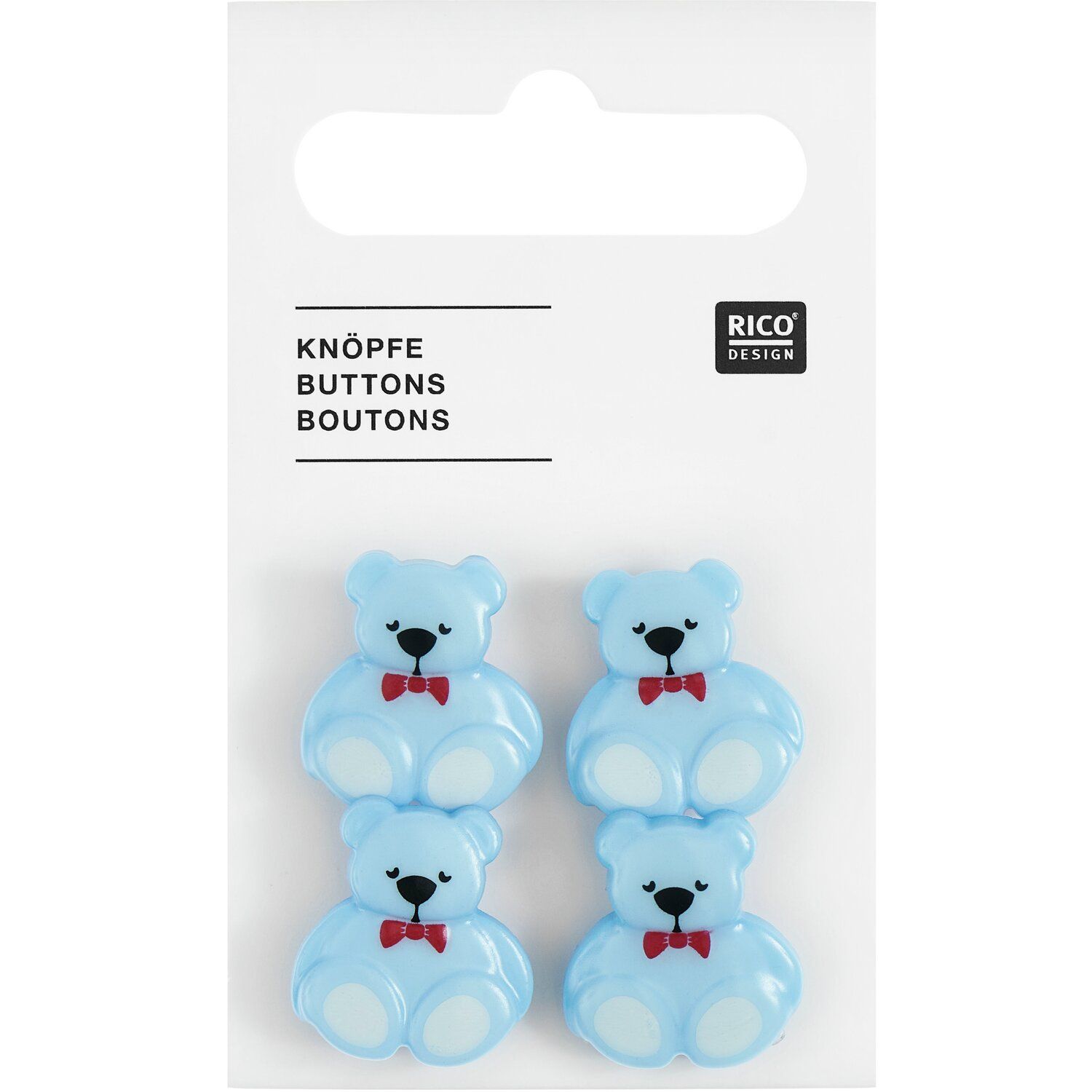 Rico Design - Buttons - Bear  -  Blue