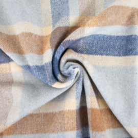 Katia Fabrics - Big Plaid Flannel - Blue and Coffee