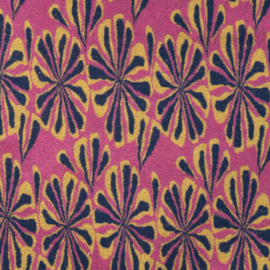 Qjutie - Badstof Stretch - Palmtrees  -  Pink