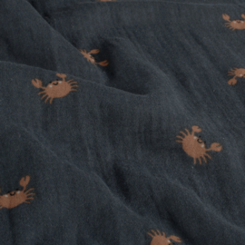Double Gauze - Crabs  - Dark Blue