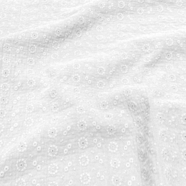 Double Gauze Embroidery - White