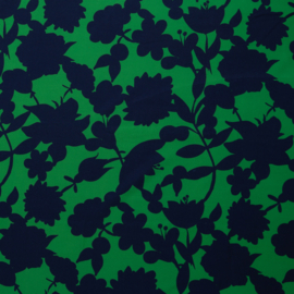Swafing - Viscose - Happy Flowers by Cherry Picking - Green Dark Blue