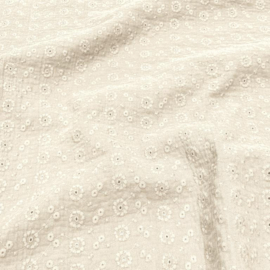 Double Gauze Embroidery - Ecru