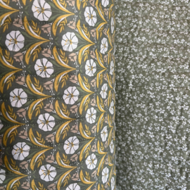 Stepped - Quilted - Flowers   - Double Sided -  Dark Mint Yellow