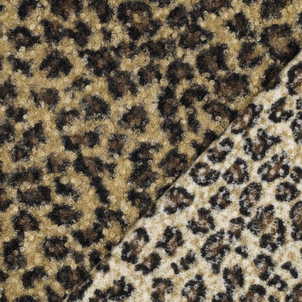 Verhees Textiles - Boucle  - Leopard Print   - Brown