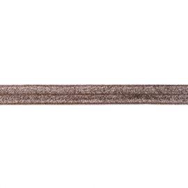 41088 elastisch biaisband glitter Donkerbruin  15 mm