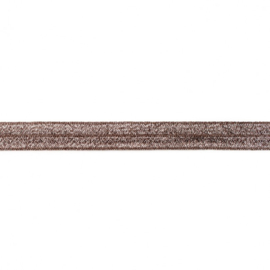 41088 elastisch biaisband glitter Donkerbruin  15 mm