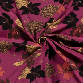 Viscose  - Flower   - Fuchsia