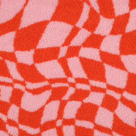 Verhees Textiles - Teddy Graphic - Pink Orange