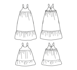 Ikatee Patterns - Lena  Top or Dress - 3-12 jaar  - Paper Sewing Pattern