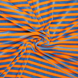 Nicky Velours  - Stripes  -  Orange Blue