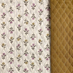 Stepped - Quilted - Flowers   - Double Sided -  Havanna