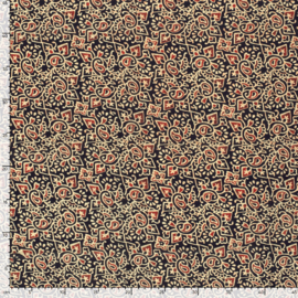 katoen Print - Voile - Batik  -  Abstract    - Black
