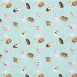 Swafing Tricot Jersey  - Too Cute to melt by mrs  Mint design - Light Blue
