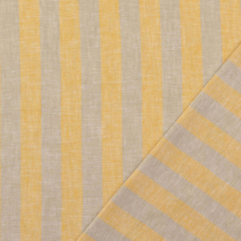 Linnen Katoen   -  Stripe - Natural Yellow