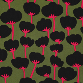 Nerida Hansen - Lenzing Ecovero - Poppies - Moss Green