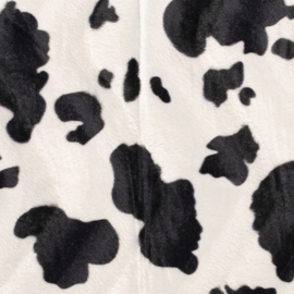 Velours Print - Koeienprint - Off White Zwart