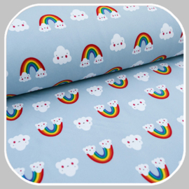 Softshell | regenboog |  lichtblauw