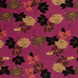 Viscose  - Flower   - Fuchsia