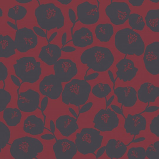 Fibremood editie 32 -  Poplin   - Flower - Bordeaux Navy
