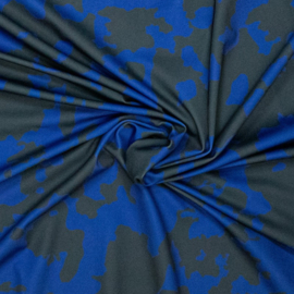 Lycra Yoga Sports - Grunge Camo   - Cobalt