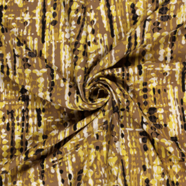 Viscose Twill - Waterpainted Stripes -  Camel