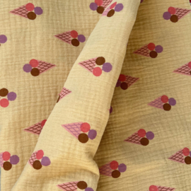 Double Gauze - Ice Cream  - Soft Yellow