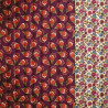 Stepped - Quilted   - Double Sided -  Flowers Bordeaux