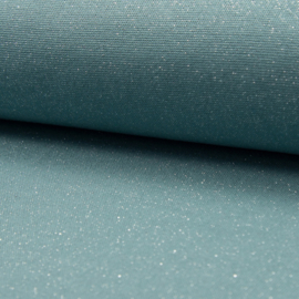 Tricot Boordstof | Glitter | Dusty Mint - Silver 022