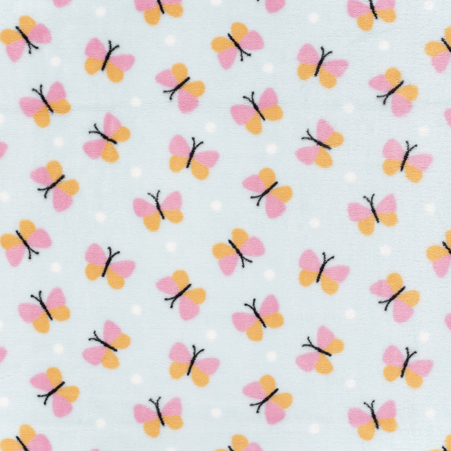 Cuddle Fleece - Butterflies   - Light Blue