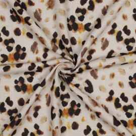 Verhees Textiles -Linnen Viscose Crepe - Animal Skin  - Ecru