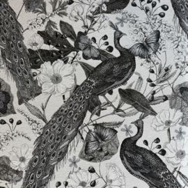 Decostof | Gobelin | Peacock butterfly Chique - Black White