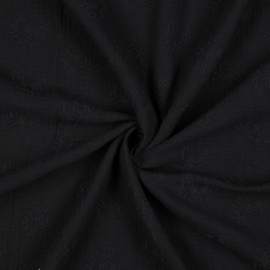 Verhees - Double Gauze Embroidery - Black