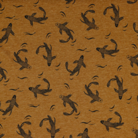 Tricot Print - Fishes - Rust