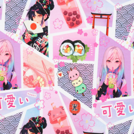 Tricot Print - Manga - Pink