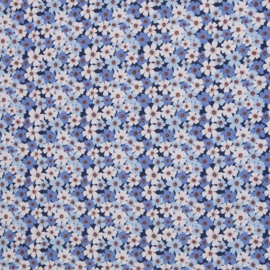 Swafing Katoen Print - Lily  -  Flowers - Blue