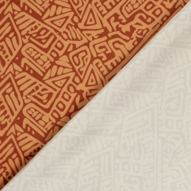 Swimpants Fabric  - Recycled  - Quick Dry  -  Batik    - Orange Brique