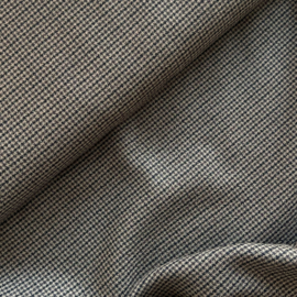 Deadstock Stoffen - Wol Ruit - Black Grey Sand