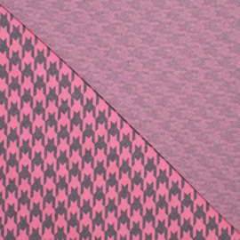 Knitted Jacquard - Recycled - Pied de Poule -  Pink Grey