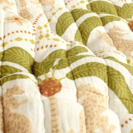 Stepped - Quilted - IPalm Trees   - Double Sided -  Pink Green